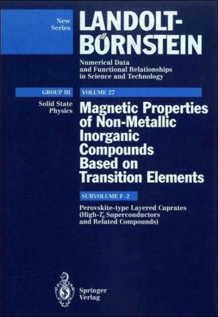 Perovskite-type Layered Cuprates (High-Tc Superconductors and Related Compounds), Hardback Book