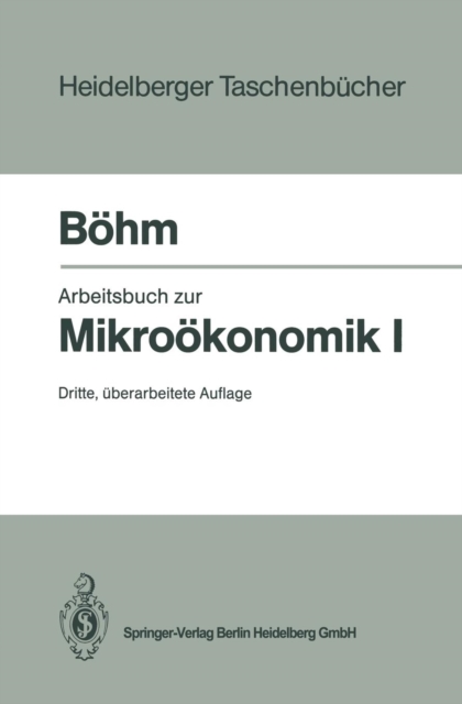Arbeitsbuch Zur Mikrooekonomik I, Hardback Book