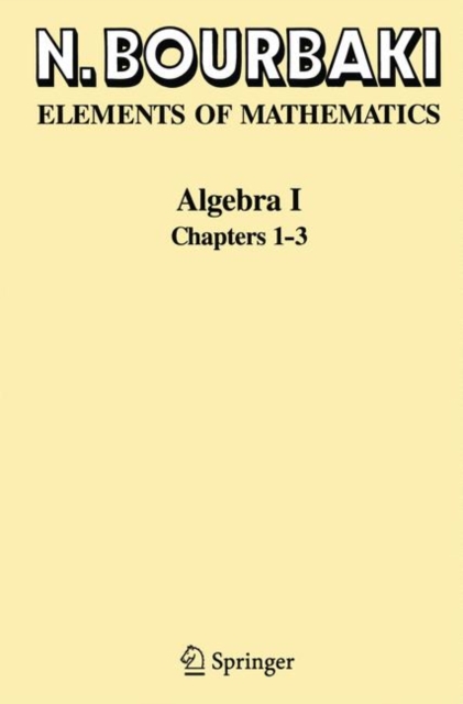 Algebra I : Chapters 1-3, Paperback / softback Book