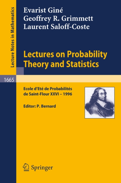 Lectures on Probability Theory and Statistics : Ecole d'Ete de Probabilites de Saint-Flour XXVI - 1996, PDF eBook