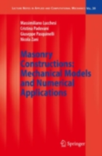 Masonry Constructions: Mechanical Models and Numerical Applications, PDF eBook