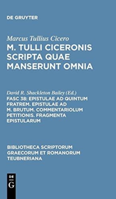 Epistulae AD Quintum Fratrem, CB, Book Book