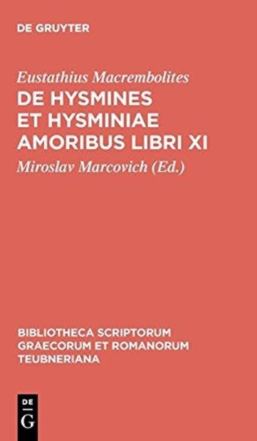 De Hysmines Et Hysminiae Amor CB, Book Book