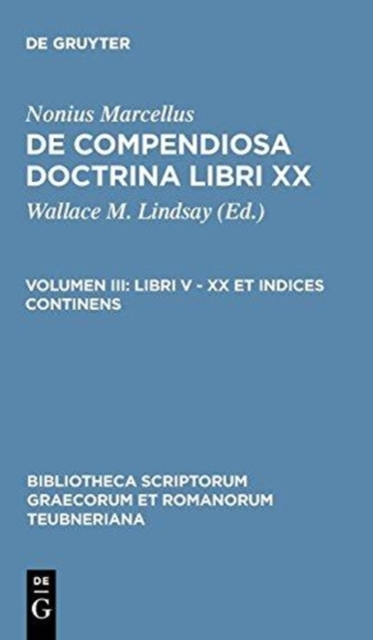 Nonius Marcellus: De Compendi CB, Book Book