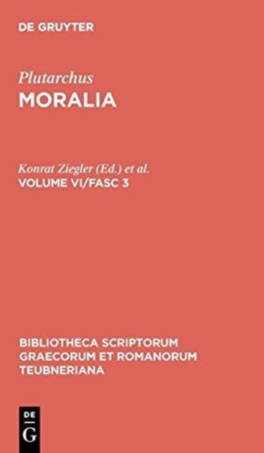 Moralia, Vol. VI, Fasc. 3 CB, Book Book