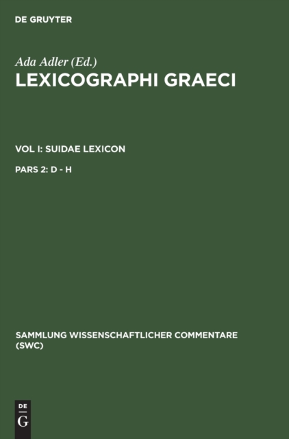 Lexicographi Graeci: Vol. I: CB, Book Book
