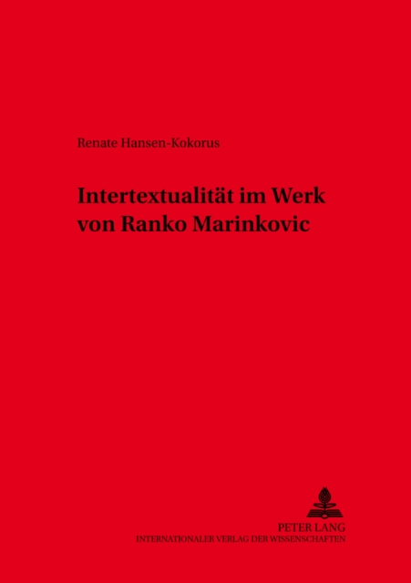 Intertextualitaet Im Werk Von Ranko Marinkovic, Paperback / softback Book