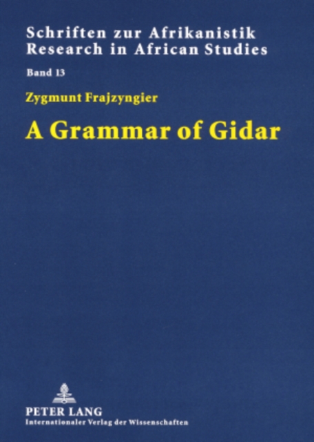 A Grammar of Gidar, Paperback / softback Book
