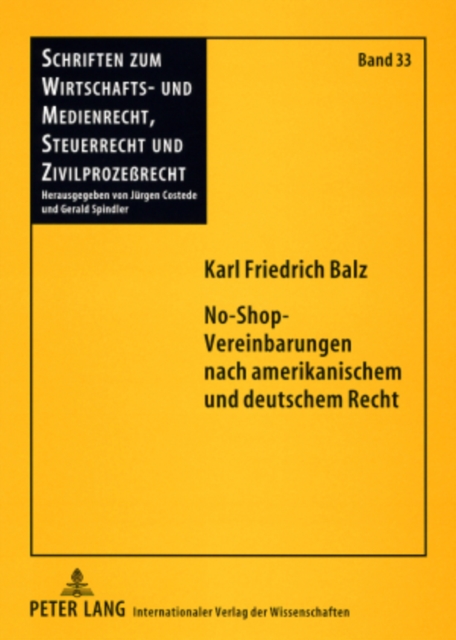 No-Shop-Vereinbarungen Nach Amerikanischem Und Deutschem Recht, Paperback / softback Book