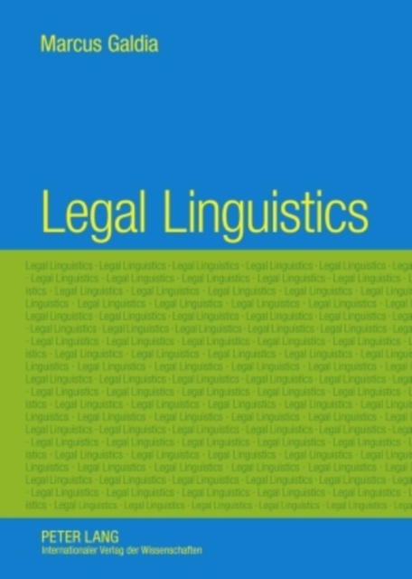 Legal Linguistics, Hardback Book