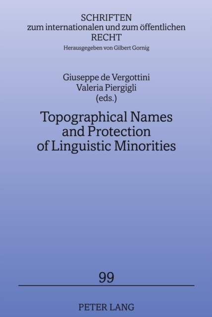 Topographical Names and Protection of Linguistic Minorities, Hardback Book