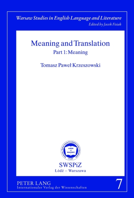 Meaning and Translation : Part 1: Meaning, Hardback Book
