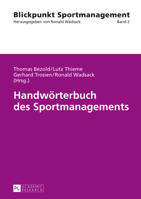 Handwoerterbuch des Sportmanagements, Hardback Book