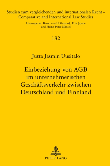 Einbeziehung Von Agb Im Unternehmerischen Geschaeftsverkehr Zwischen Deutschland Und Finnland, Hardback Book