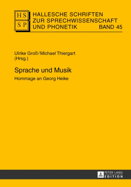 Sprache Und Musik : Hommage an Georg Heike, Hardback Book