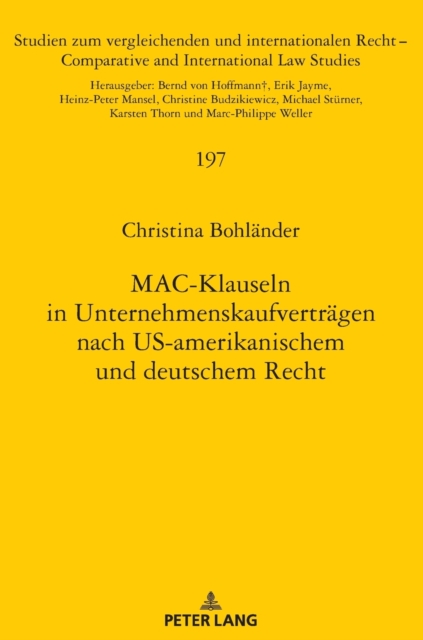 Mac-Klauseln in Unternehmenskaufvertraegen Nach Us-Amerikanischem Und Deutschem Recht, Hardback Book