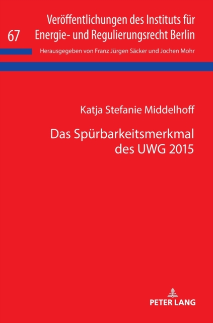 Das Spuerbarkeitsmerkmal des UWG 2015, Hardback Book