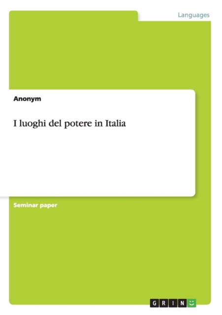 I Luoghi del Potere in Italia, Paperback / softback Book