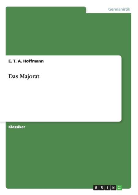 Das Majorat, Paperback / softback Book