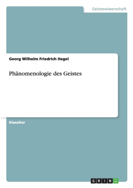 Phanomenologie des Geistes, Paperback / softback Book