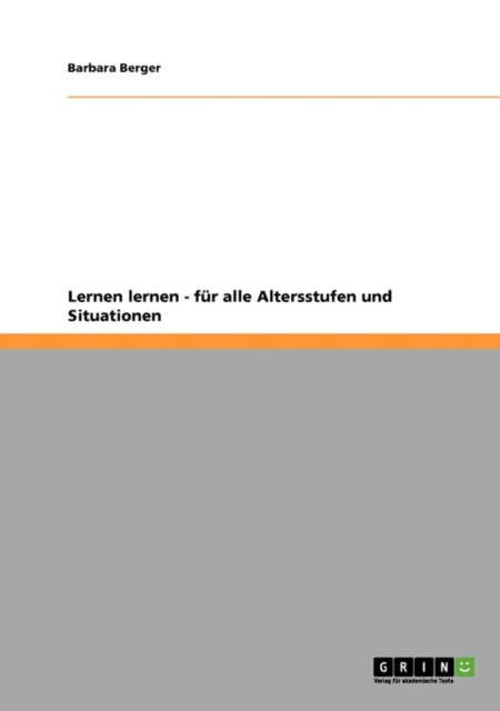 "Lernen Lernen" Fur Alle Altersstufen Und Situationen, Paperback / softback Book