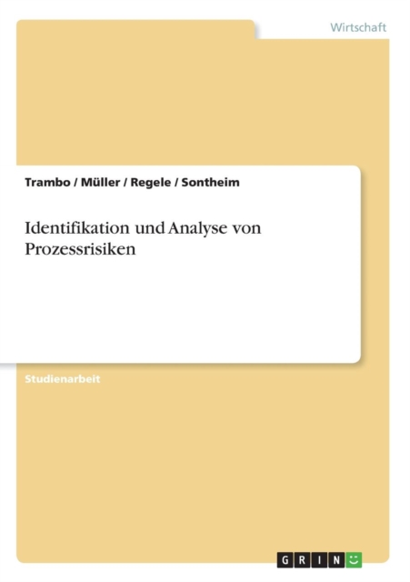 Identifikation und Analyse von Prozessrisiken, Paperback / softback Book