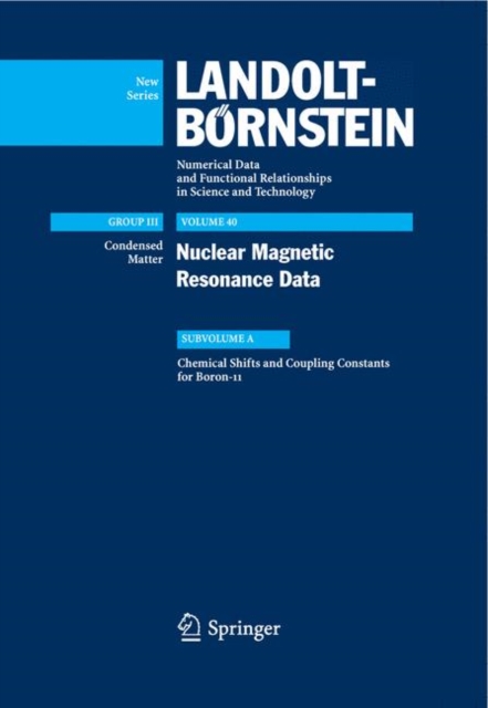 Chemical Shifts and Coupling Constants for Boron-11, Hardback Book