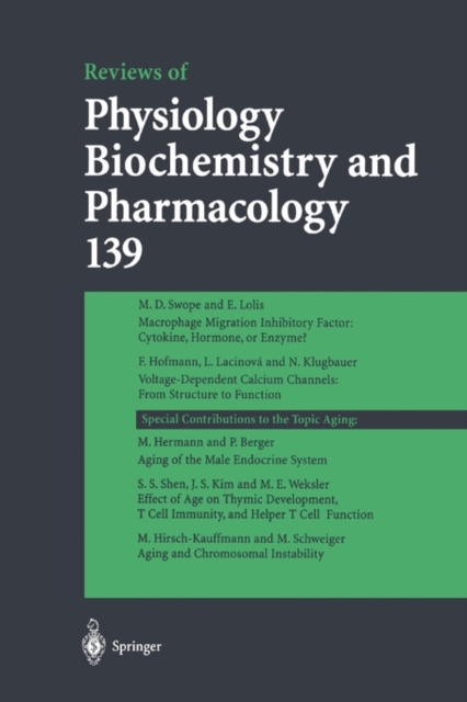 Reviews of Physiology, Biochemistry and Pharmacology 139, Paperback / softback Book