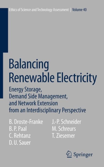 Balancing Renewable Electricity : Energy Storage, Demand Side Management, and Network Extension from an Interdisciplinary Perspective, Hardback Book