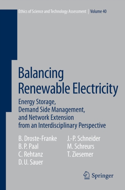 Balancing Renewable Electricity : Energy Storage, Demand Side Management, and Network Extension from an Interdisciplinary Perspective, PDF eBook