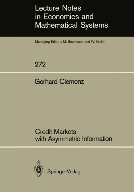 Credit Markets with Asymmetric Information, PDF eBook