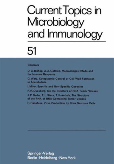 Current Topics in Microbiology and Immunology / Ergebnisse der Mikrobiologie und Immunitatsforschung, Paperback / softback Book