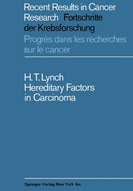 Hereditary Factors in Carcinoma, PDF eBook