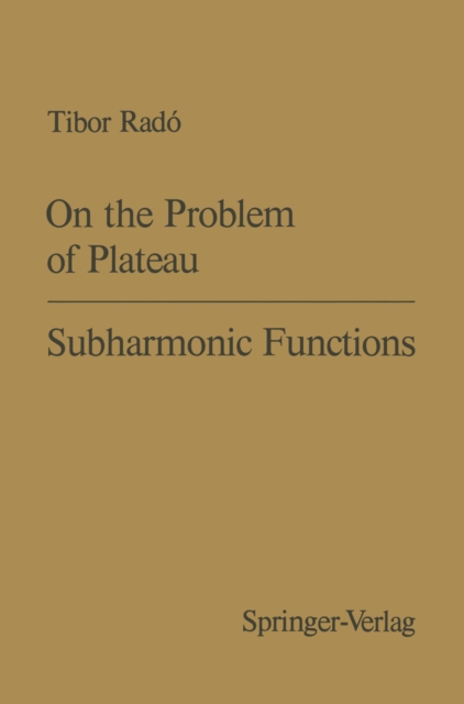 On the Problem of Plateau / Subharmonic Functions, PDF eBook