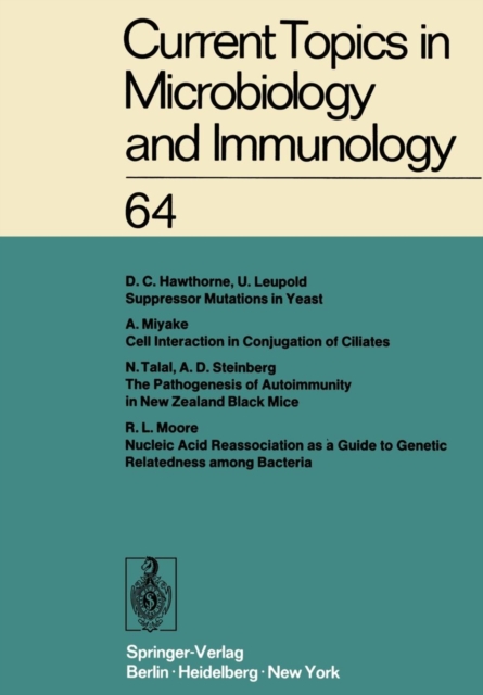 Current Topics in Microbiology and Immunology : Ergebnisse der Mikrobiologie und Immunitatsforschung Volume 64, Paperback / softback Book