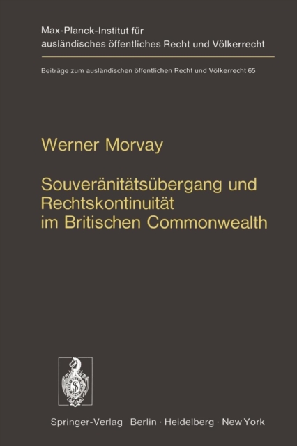 Souveranitatsubergang Und Rechtskontinuitat Im Britischen Commonwealth, Paperback / softback Book