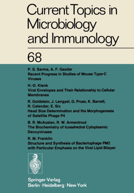 Current Topics in Microbiology and Immunology / Ergebnisse der Mikrobiologie und Immunitatsforschung : Volume 68, Paperback / softback Book