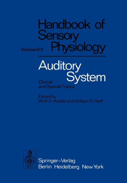 Auditory System : Clinical and Special Topics, Paperback / softback Book