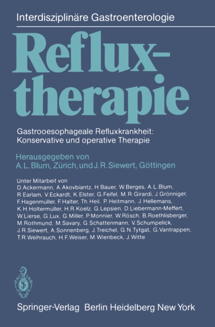 Refluxtherapie : Gastrooesophageale Refluxkrankheit: Konservative und operative Therapie, PDF eBook