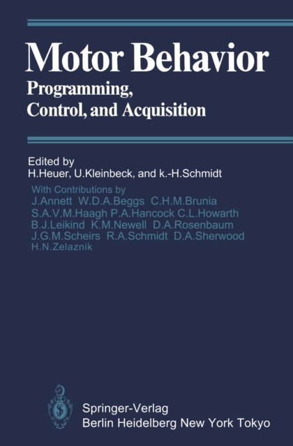 Motor Behavior : Programming, Control, and Acquisition, PDF eBook
