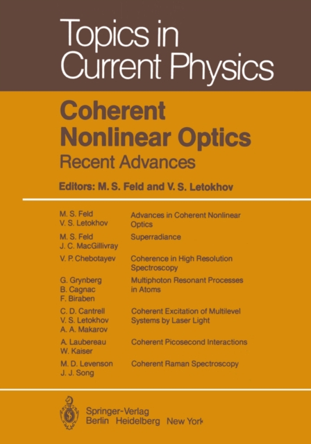 Coherent Nonlinear Optics : Recent Advances, PDF eBook