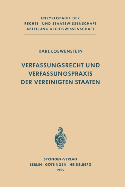 Verfassungsrecht Und Verfassungspraxis Der Vereinigten Staaten, Paperback / softback Book