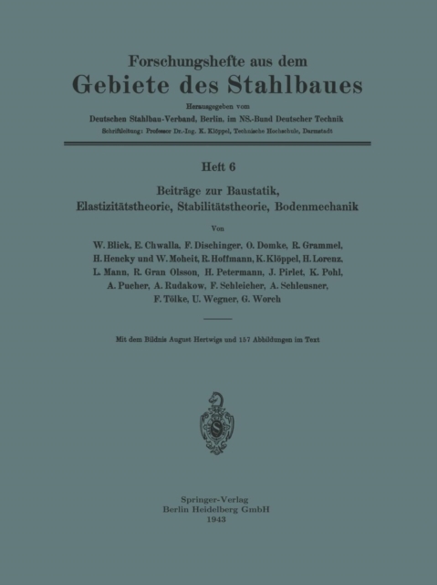 Beitrage Zur Baustatik, Elastizitatstheorie, Stabilitatstheorie, Bodenmechanik, Paperback / softback Book