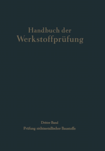 Die Pr fung Nichtmetallischer Baustoffe, Paperback / softback Book