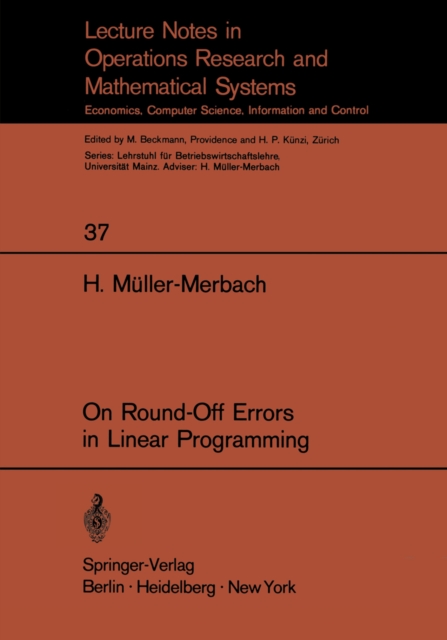 On Round-Off Errors in Linear Programming, PDF eBook