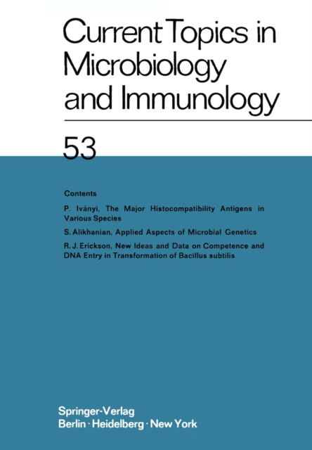 Current Topics in Microbiology and Immunology : Ergebnisse der Mikrobiologie und Immunitatsforschungs, PDF eBook