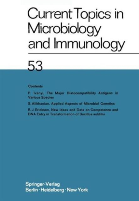 Current Topics in Microbiology and Immunology : Ergebnisse der Mikrobiologie und Immunitatsforschungs, Paperback / softback Book