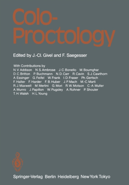 Colo-Proctology : Proceedings of the Anglo-Swiss Colo-Proctology Meeting, Lausanne, May 19/20, 1983, PDF eBook