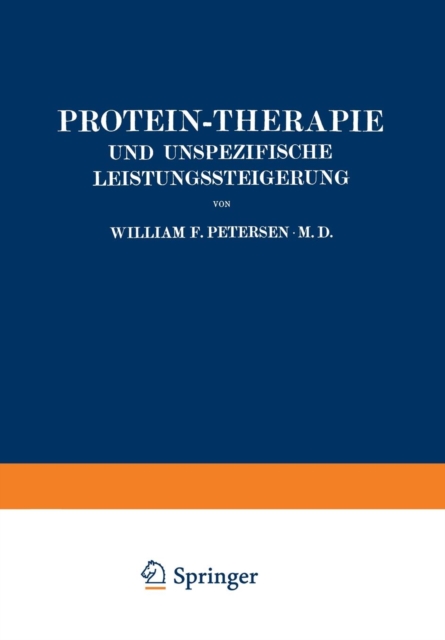 Protein-Therapie Und Unspezifische Leistungssteigerung, Paperback / softback Book