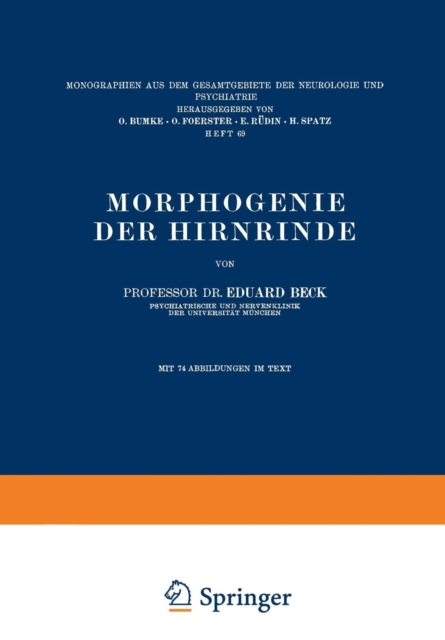 Morphogenie Der Hirnrinde, Paperback / softback Book